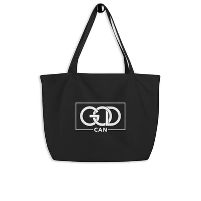 Large organic tote bag for everything you need. The perfect tote to grab or keep in the car for your stuff. Grab and go with this great tote with a great message. Design displayed on both sides.