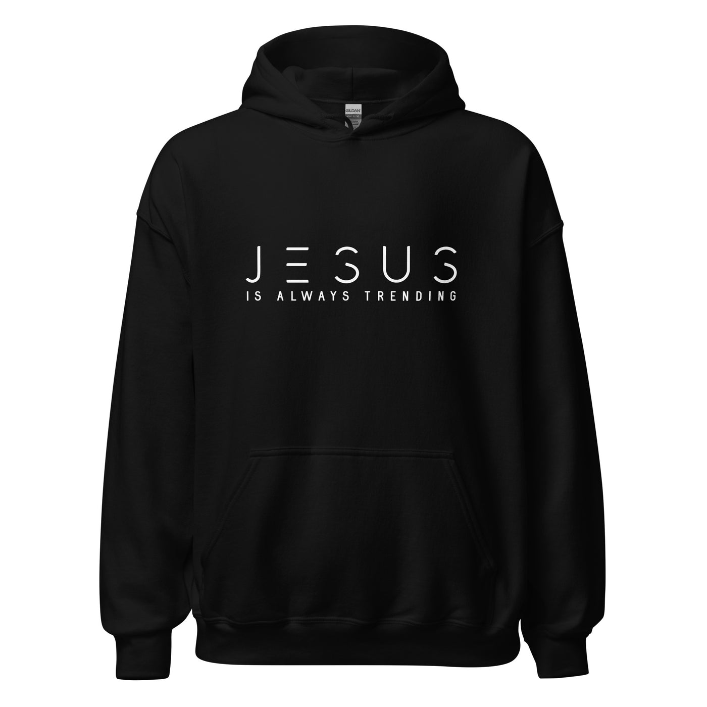 Black Hoodie - "Jesus Is Always Trending" displayed in white.