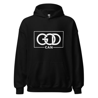 Black Hoodie with message "GOD CAN" in white