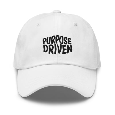White hat that reads "Purpose Driven"