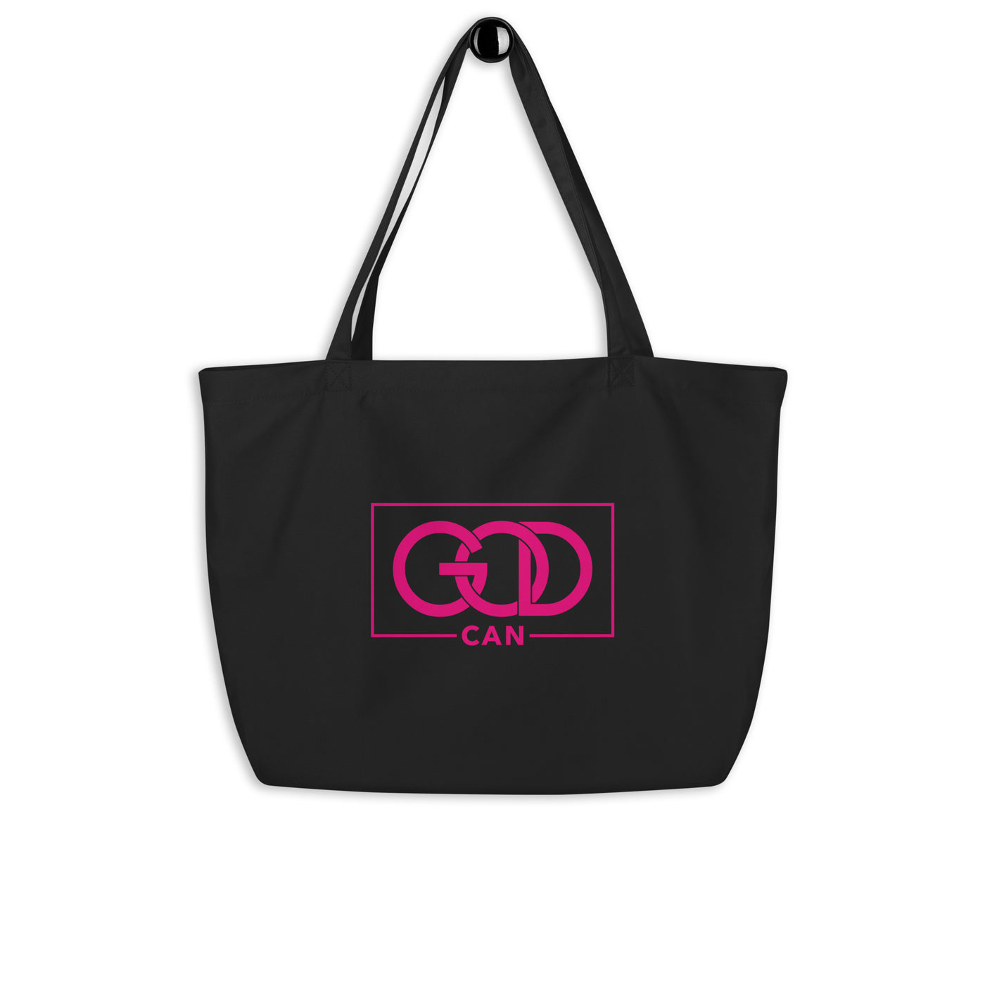 Large organic tote bag for everything you need. The perfect tote to grab or keep in the car for your stuff. Grab and go with this great tote with a great message. Design displayed on both sides.