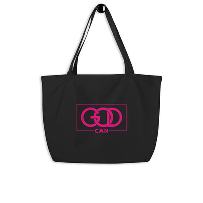 Large organic tote bag for everything you need. The perfect tote to grab or keep in the car for your stuff. Grab and go with this great tote with a great message. Design displayed on both sides.