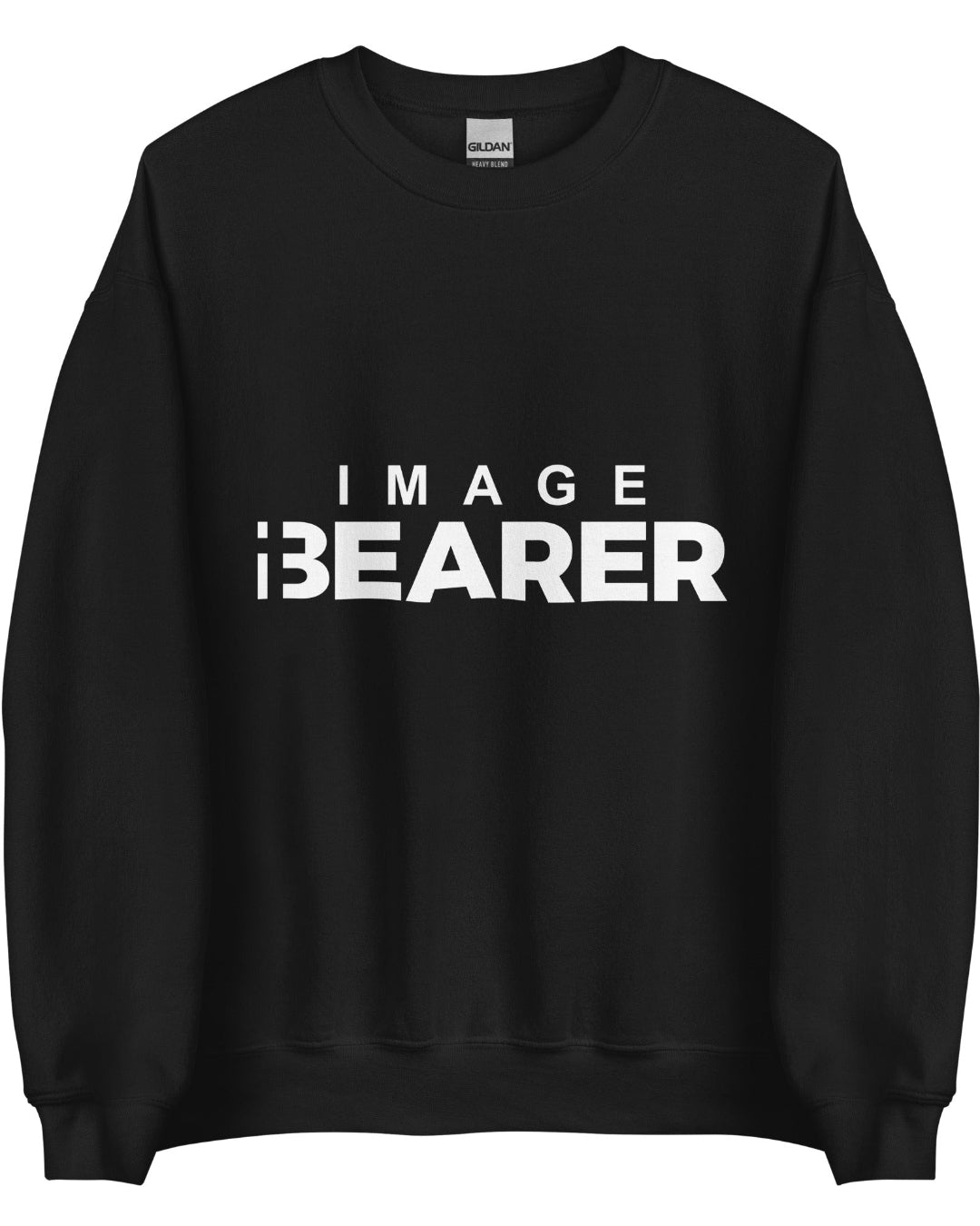 Black Sweatshirt "Image Bearer" in white lettering. Faith apparel.