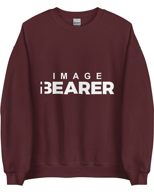 Maroon Sweatshirt "Image Bearer" in white lettering. Faith apparel.