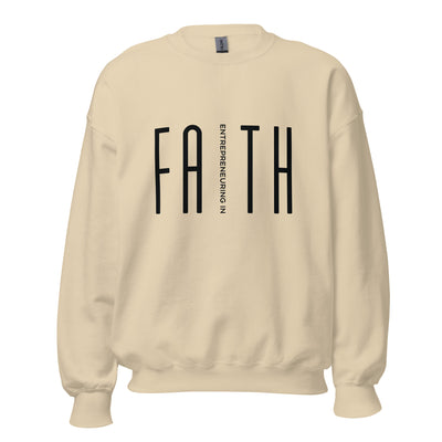 Entrepreneuring In Faith Cotton Sweatshirt. Available colors, sports-grey, sand, white