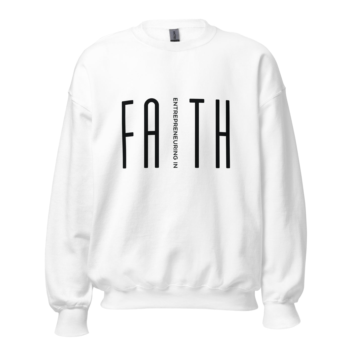 Entreprenuering In Faith Cotton Sweatshirt. Available colors, sports-grey, sand, white