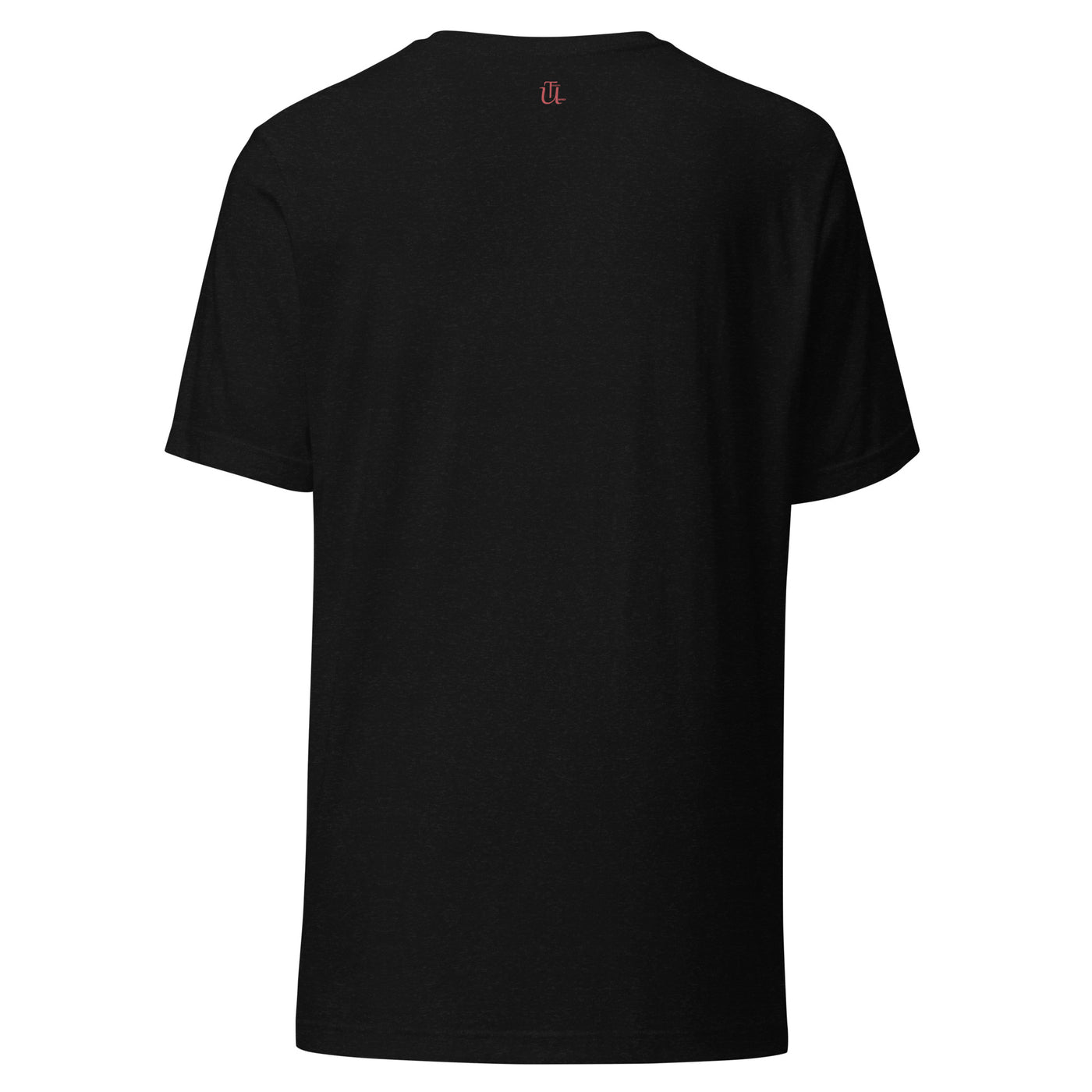 Black t-shirt with message, reads "in Everything Give Thanks" In Everything Give -in scripted in red.